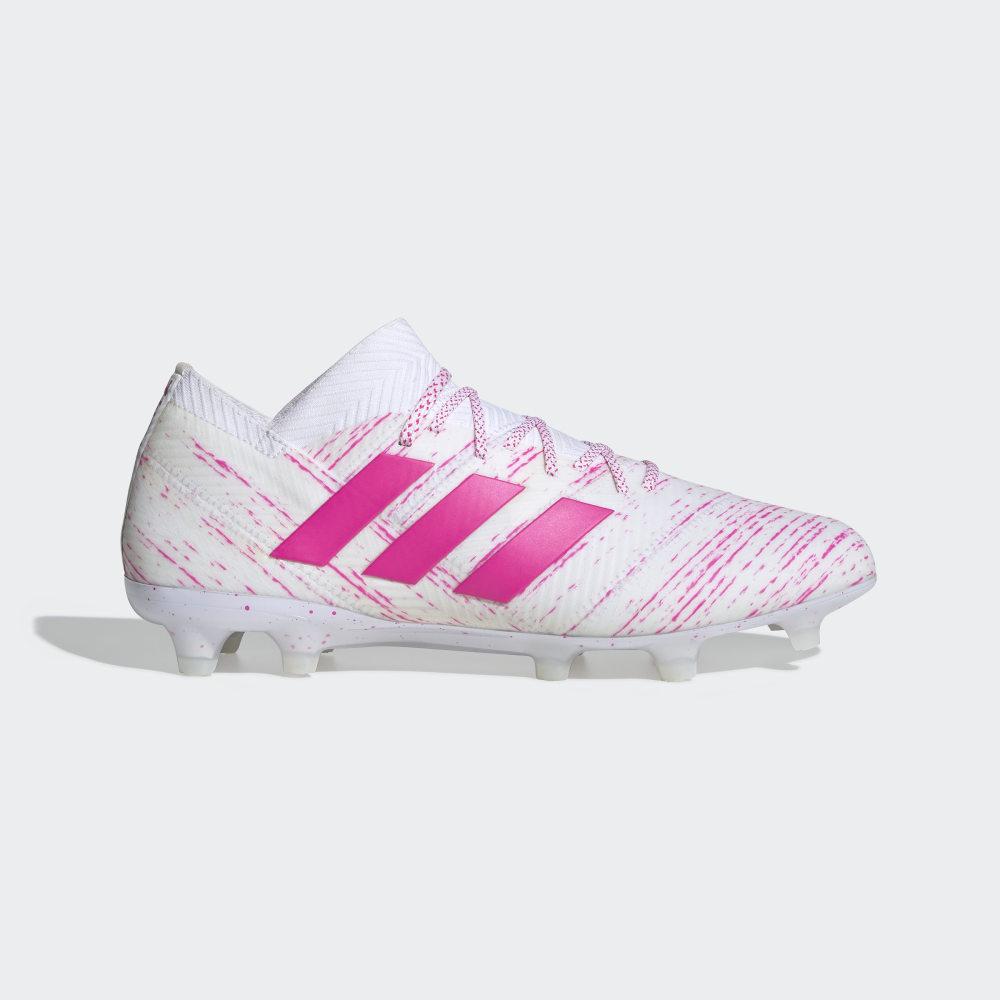 Adidas Men's Nemeziz 18.1 Firm Ground Football Boots White/Pink Ireland BB9427